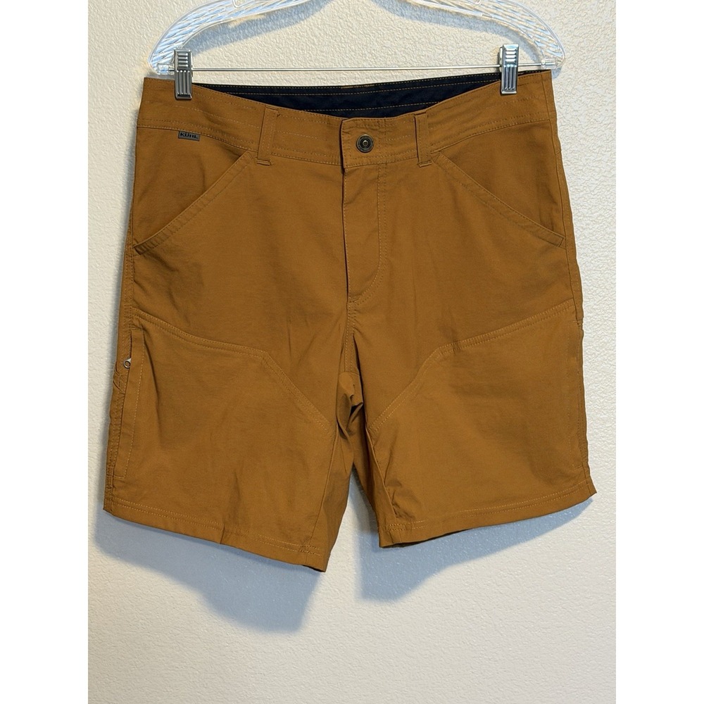 KUHL Renegade Shorts Mens Size 32 8" Rust Brown Cargo Stretch Hiking Outdoor